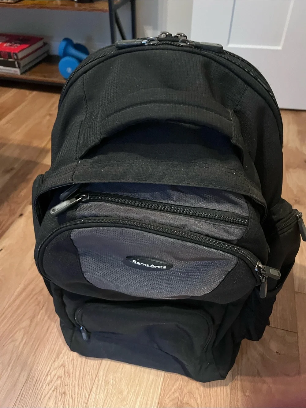 Samsonite Black and Gray Laptop Backpack with Front Organizer Pockets, laptop pa